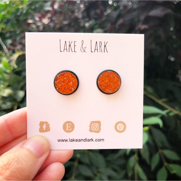 orange halloween stud earrings