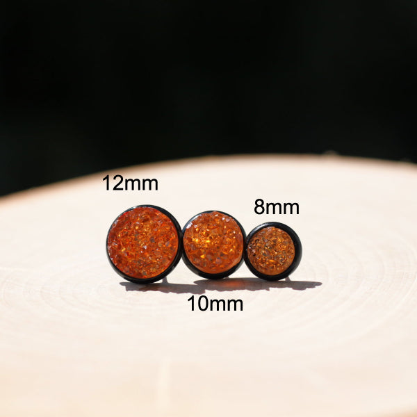 halloween black orange stud earrings