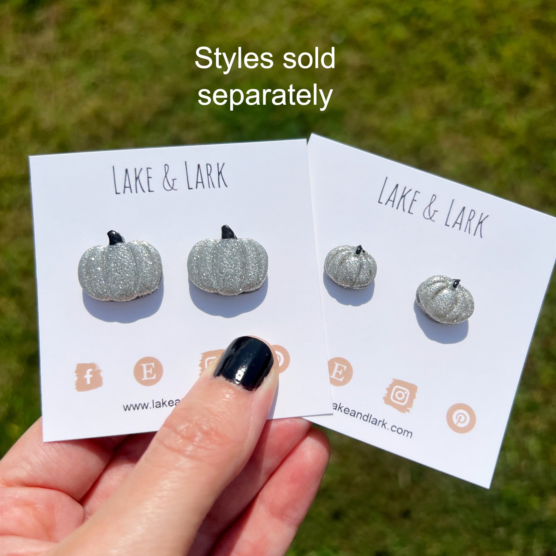 silver glitter fall pumpkin earrings styles