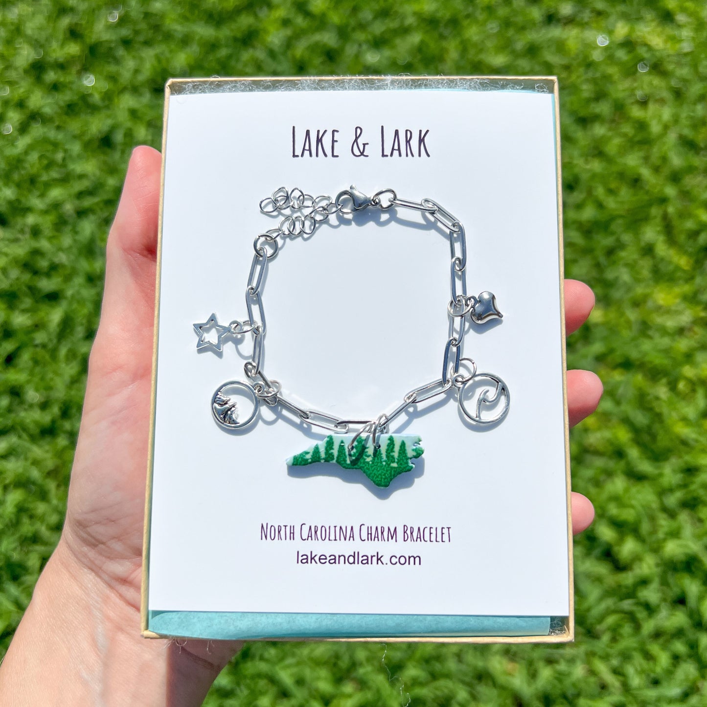 North Carolina Charm Bracelet - Lake and Lark