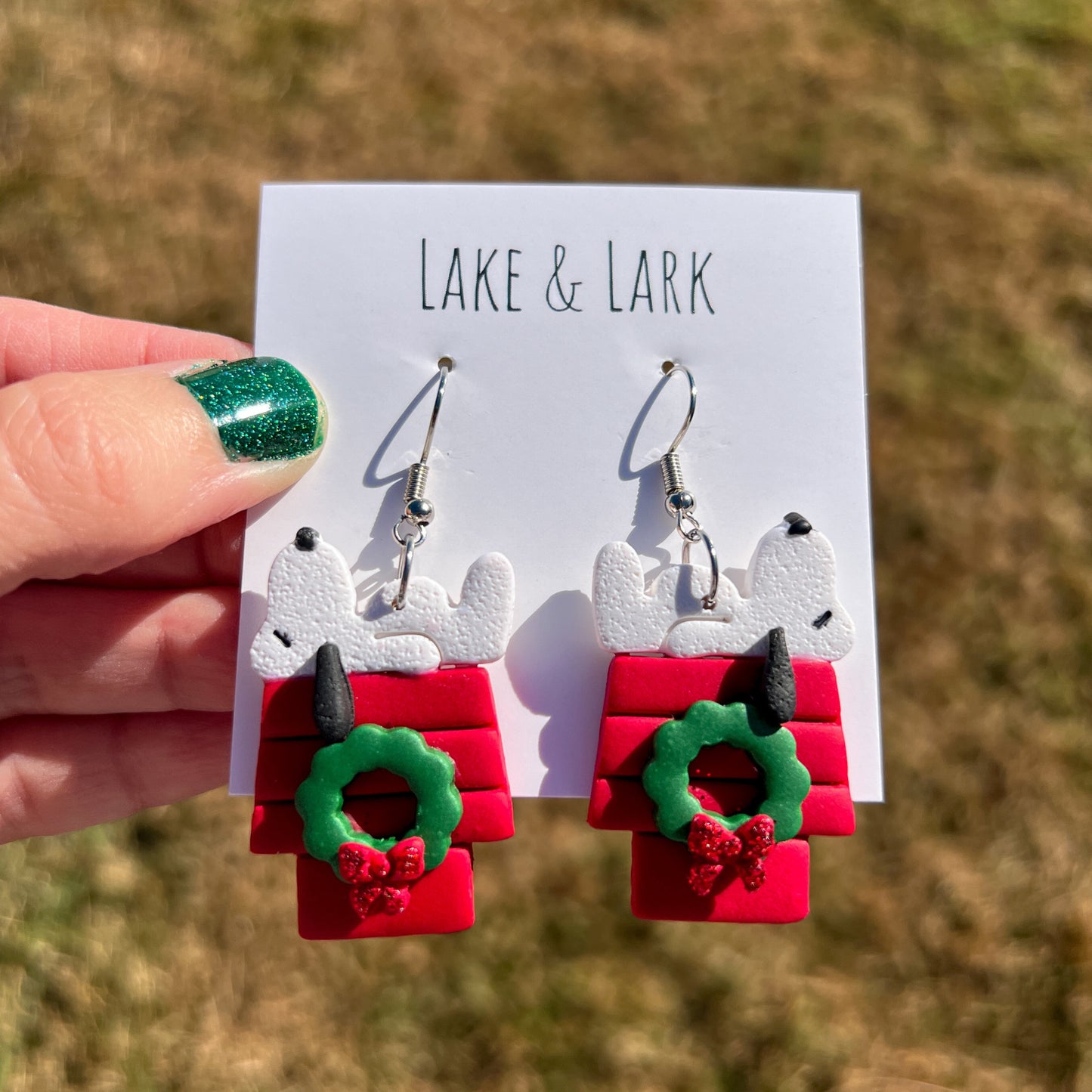 Snoopy Christmas Dog House Earrings