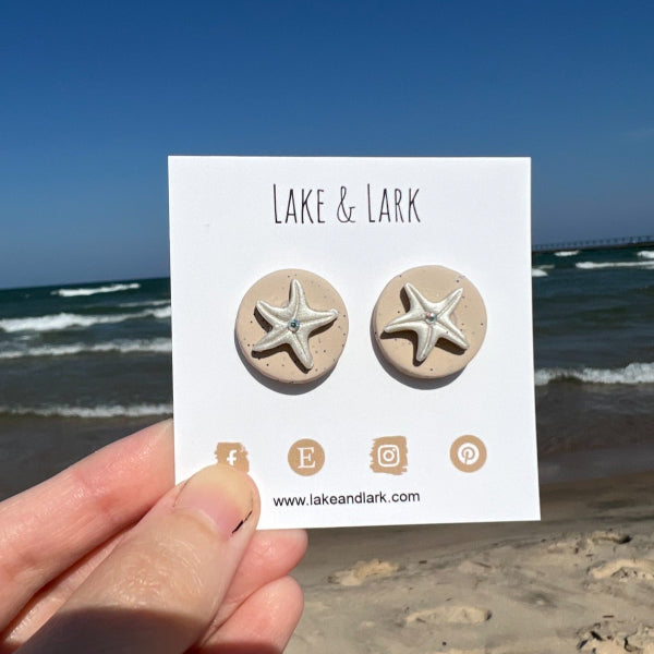 sea star clay stud earrings