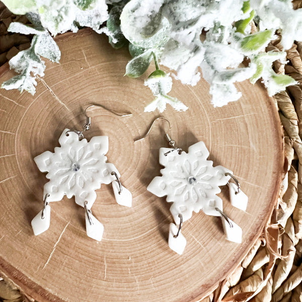 snowflake statement earrings