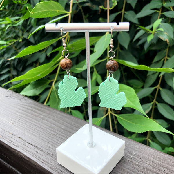 michigan clay wood earrings