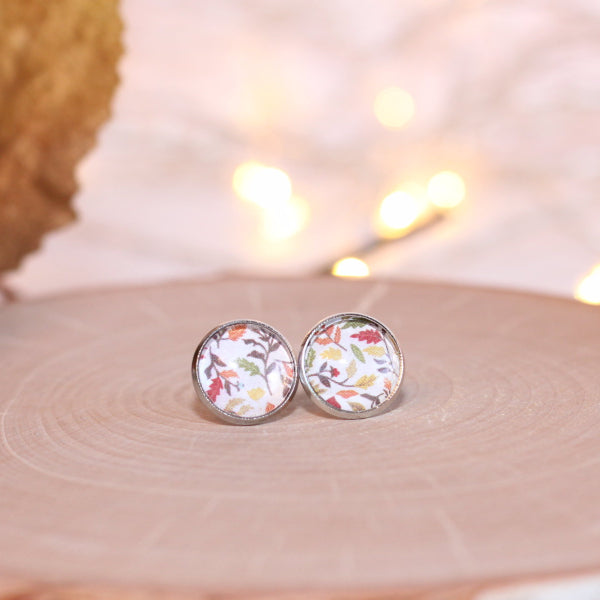 fall leaves stud earrings