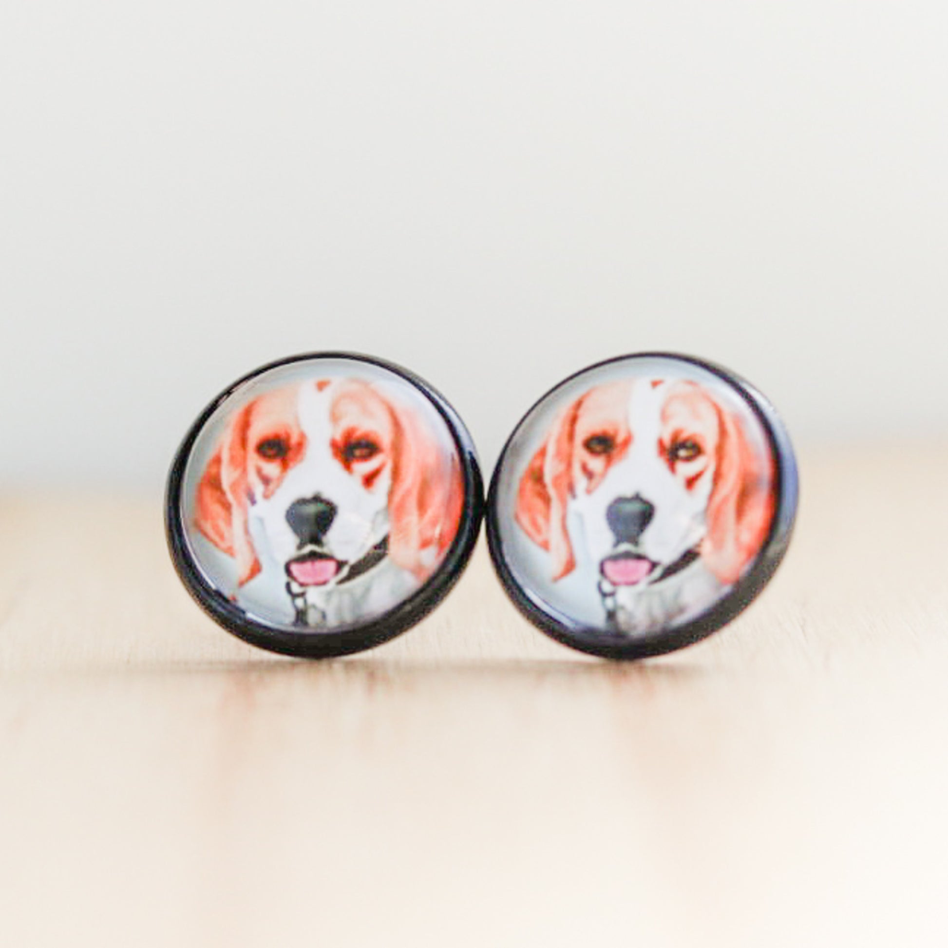 beagle dog stud earrings