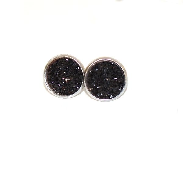 sparkly black stud earrings