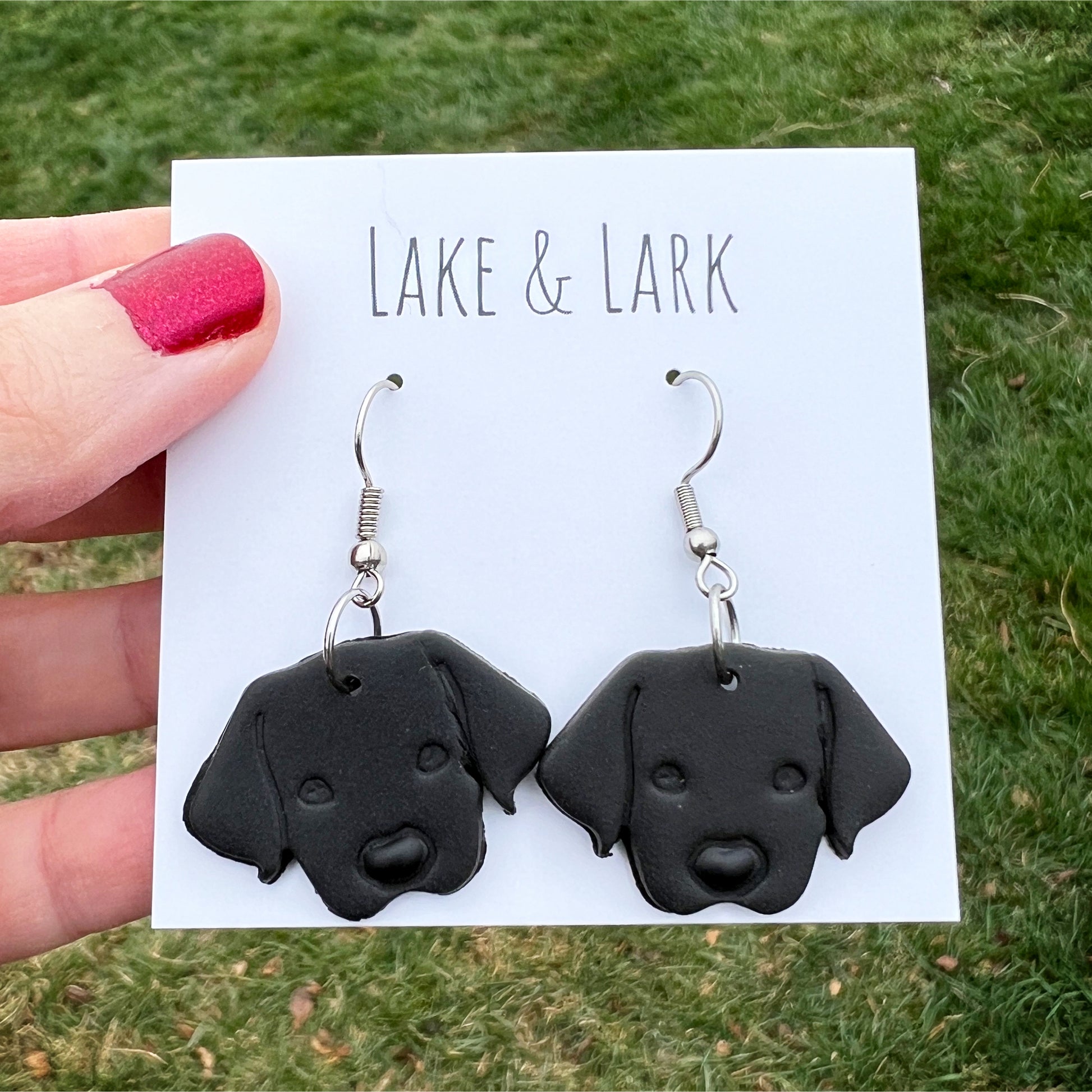 clay dog earrings