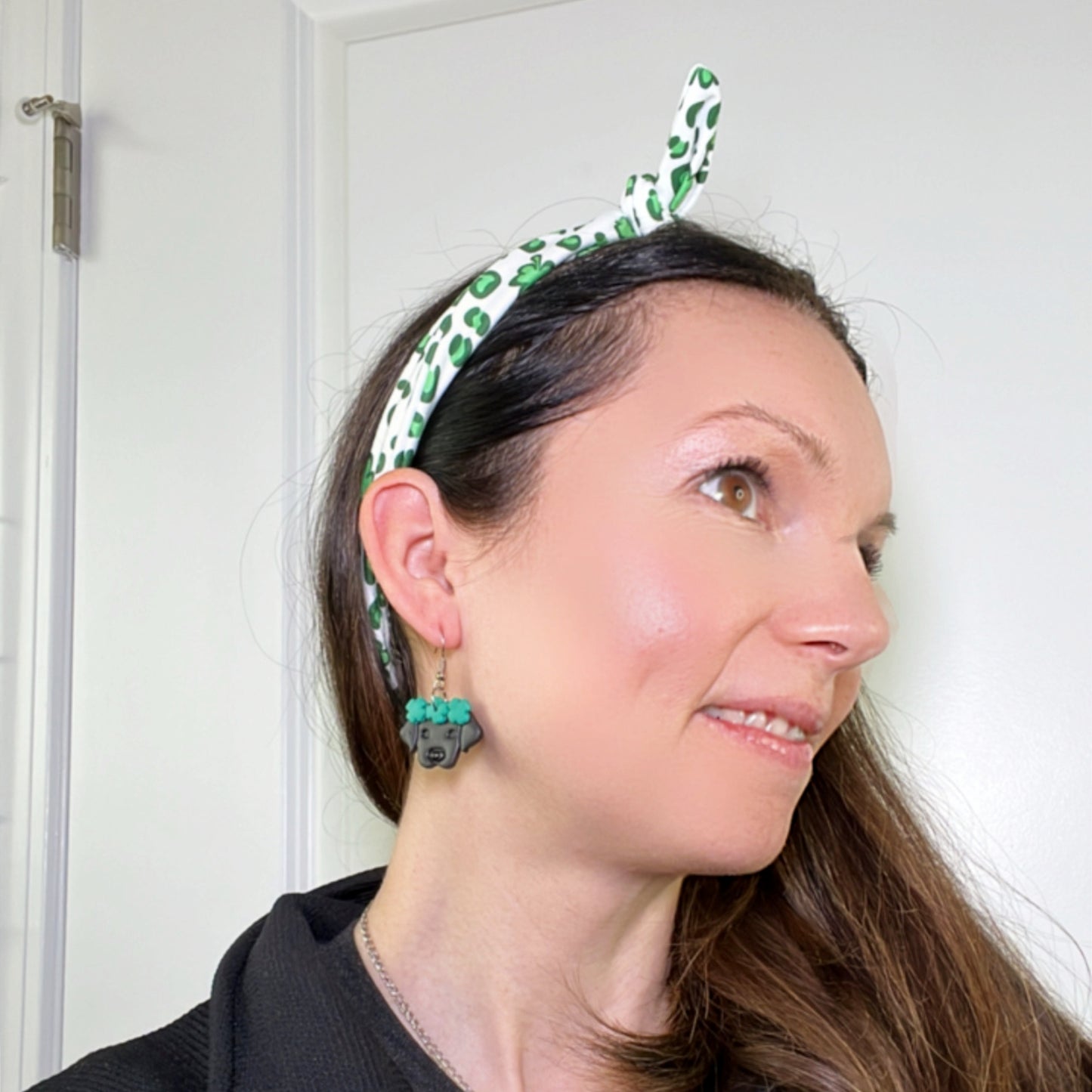 dog saint patricks day earrings