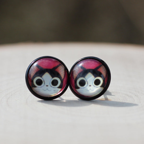 kitty cat stud earrings