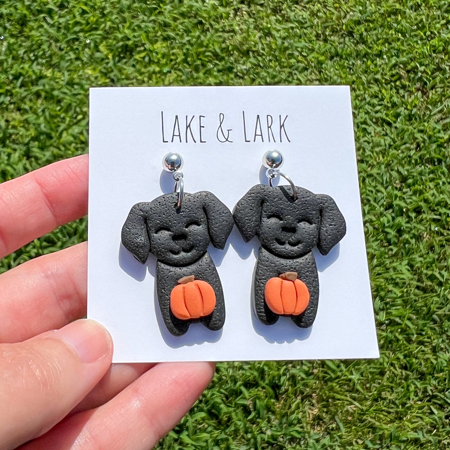 Dog Pumpkin Fall Earrings | Handmade Dog Mom Clay Jewelry