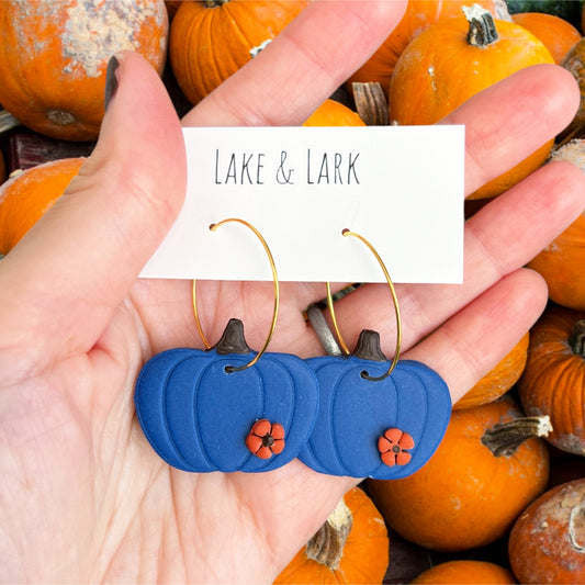 fall floral pumpkin earrings