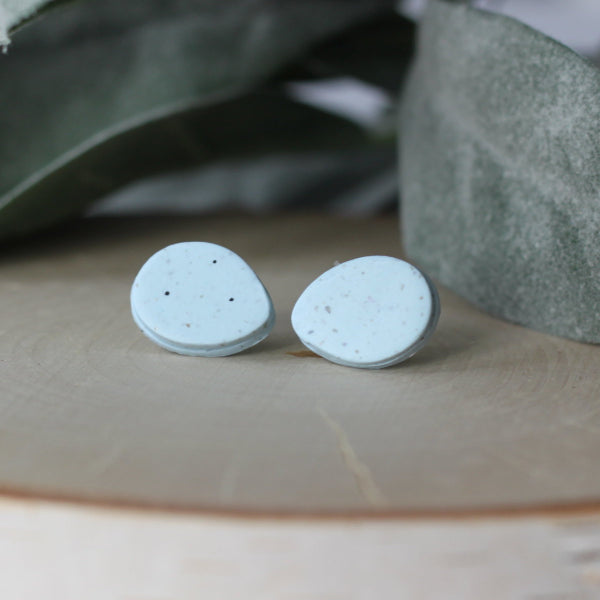 blue speckled easter egg stud earrings lake lark (1)