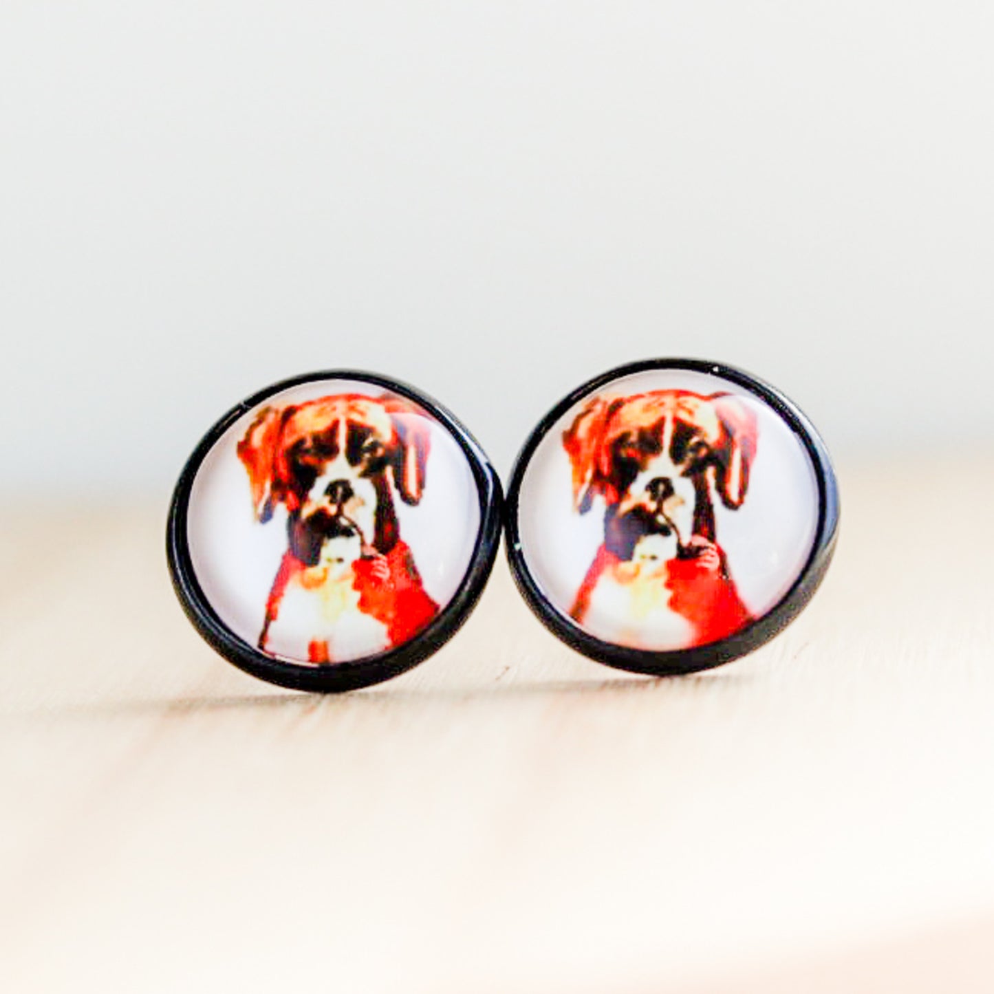 boxer dog stud earrings lake lark