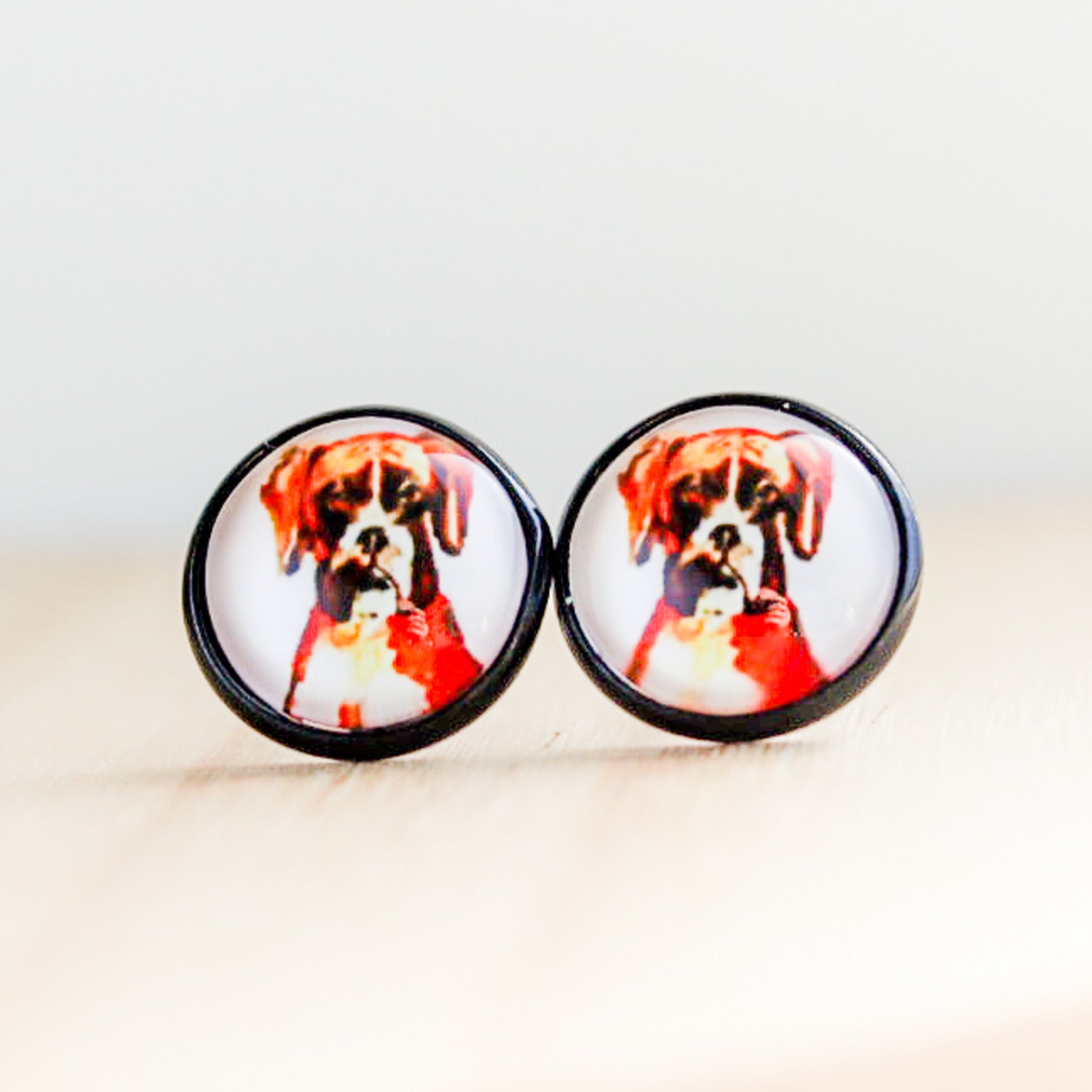 boxer dog stud earrings lake lark