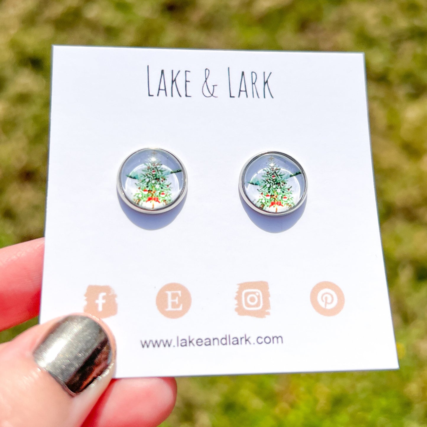 classic christmas tree stud earrings lake lark (2)