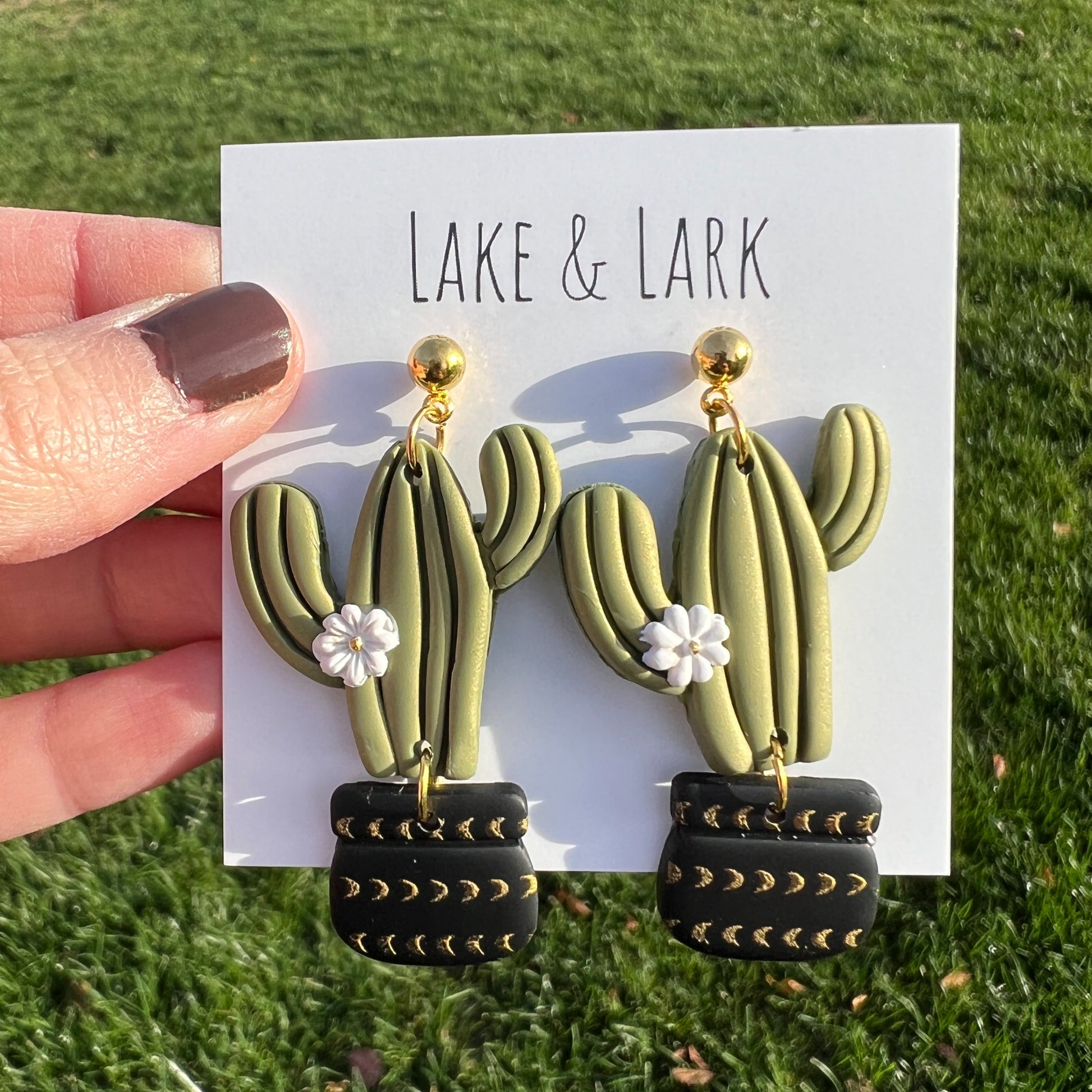 clay cactus flower earrings lake lark (1)