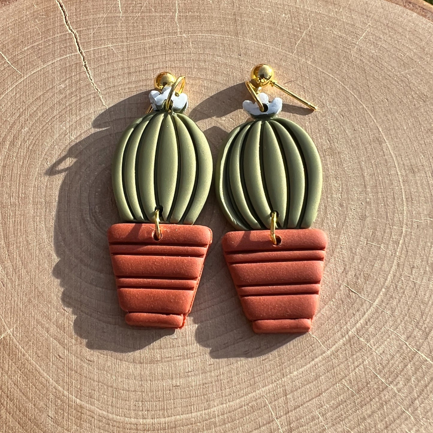 clay cactus plant earrings lake lark