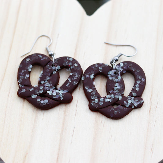 clay food jewelry chocolate covered pretzels