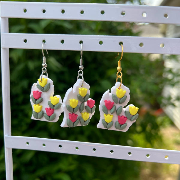 clay michigan tulip earrings lake lark