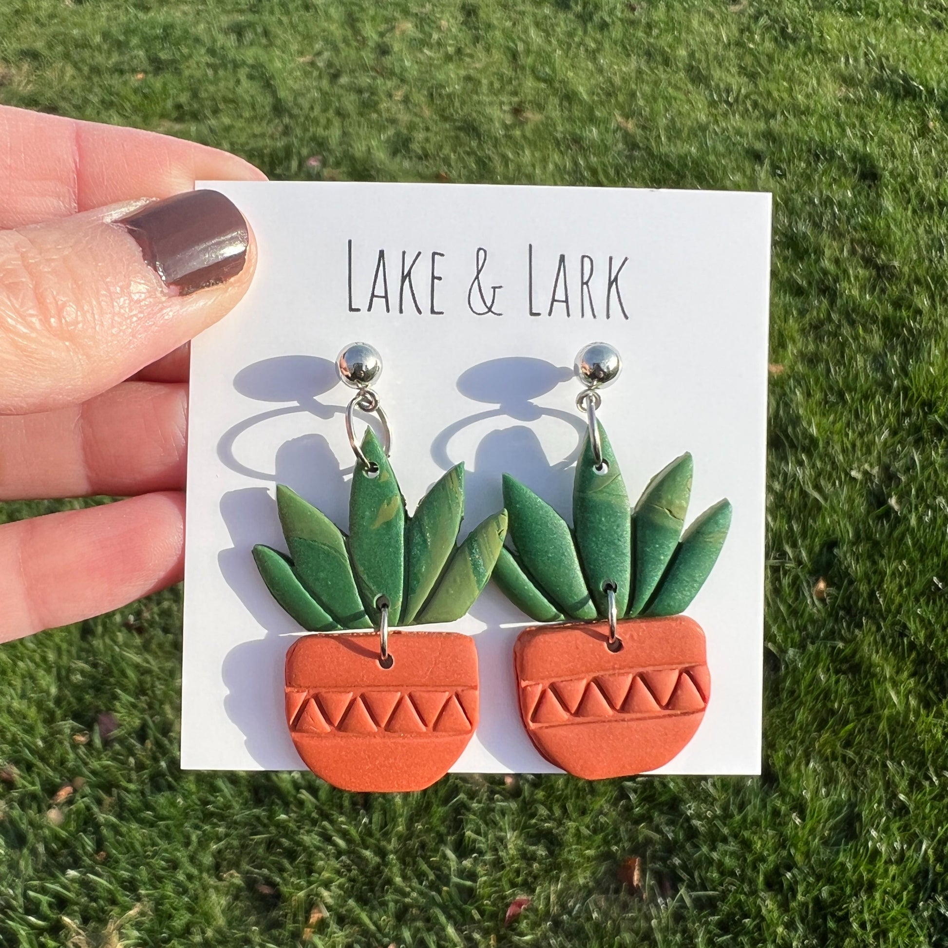 clay plant earrings lake lark