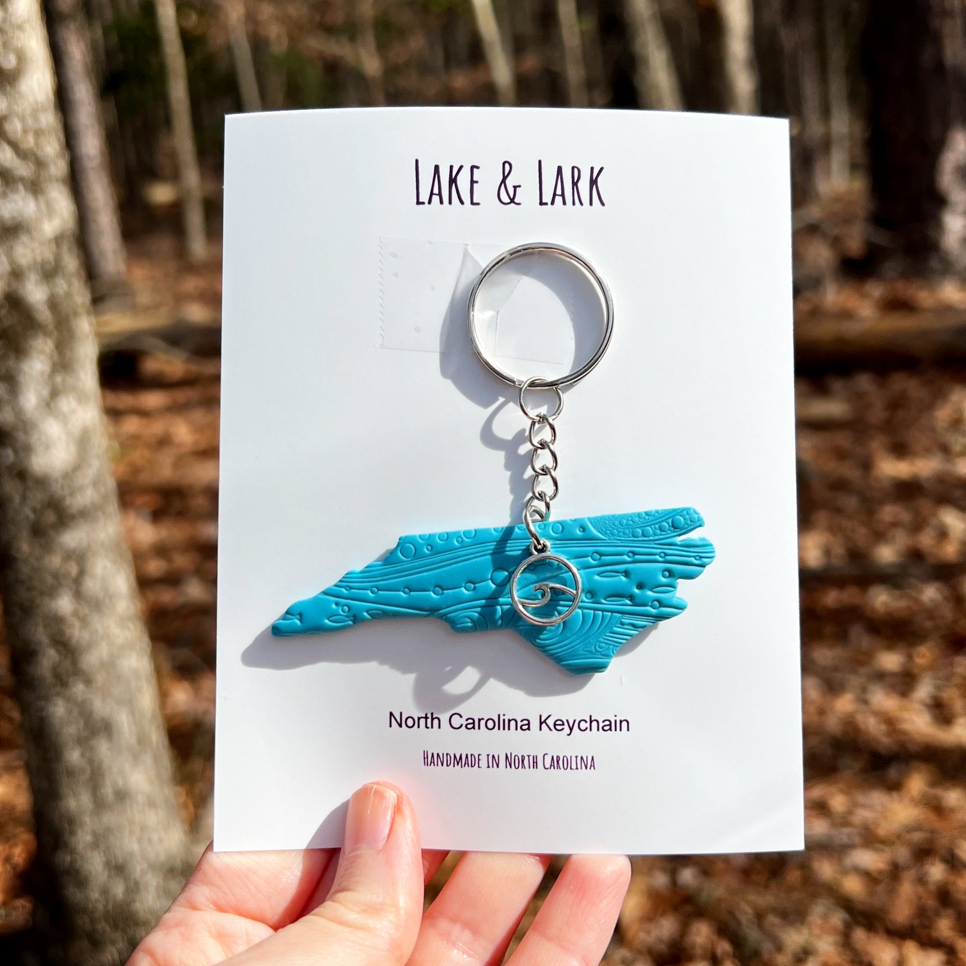 coastal beach waves north carolina keychain lake lark