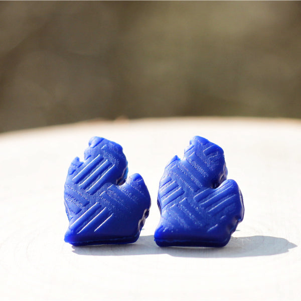 blue michigan mitten stud earrings