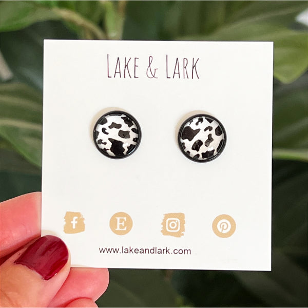 cow print stud earrings lake lark (1)