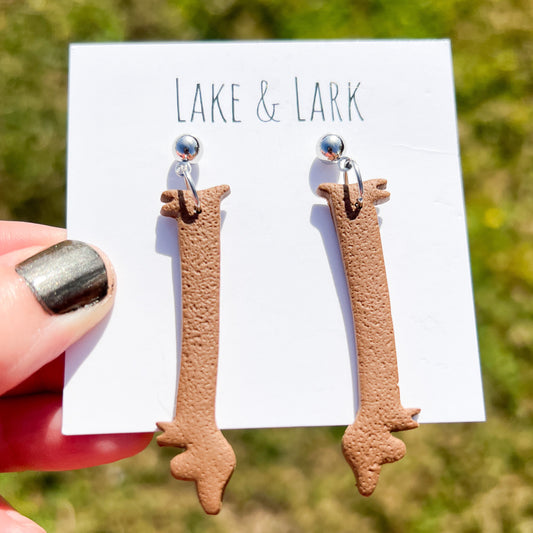 long dachshund clay dog earrings