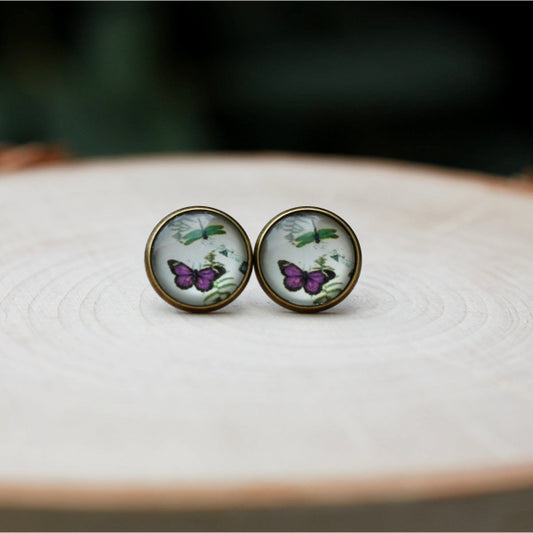 purple butterfly earrings