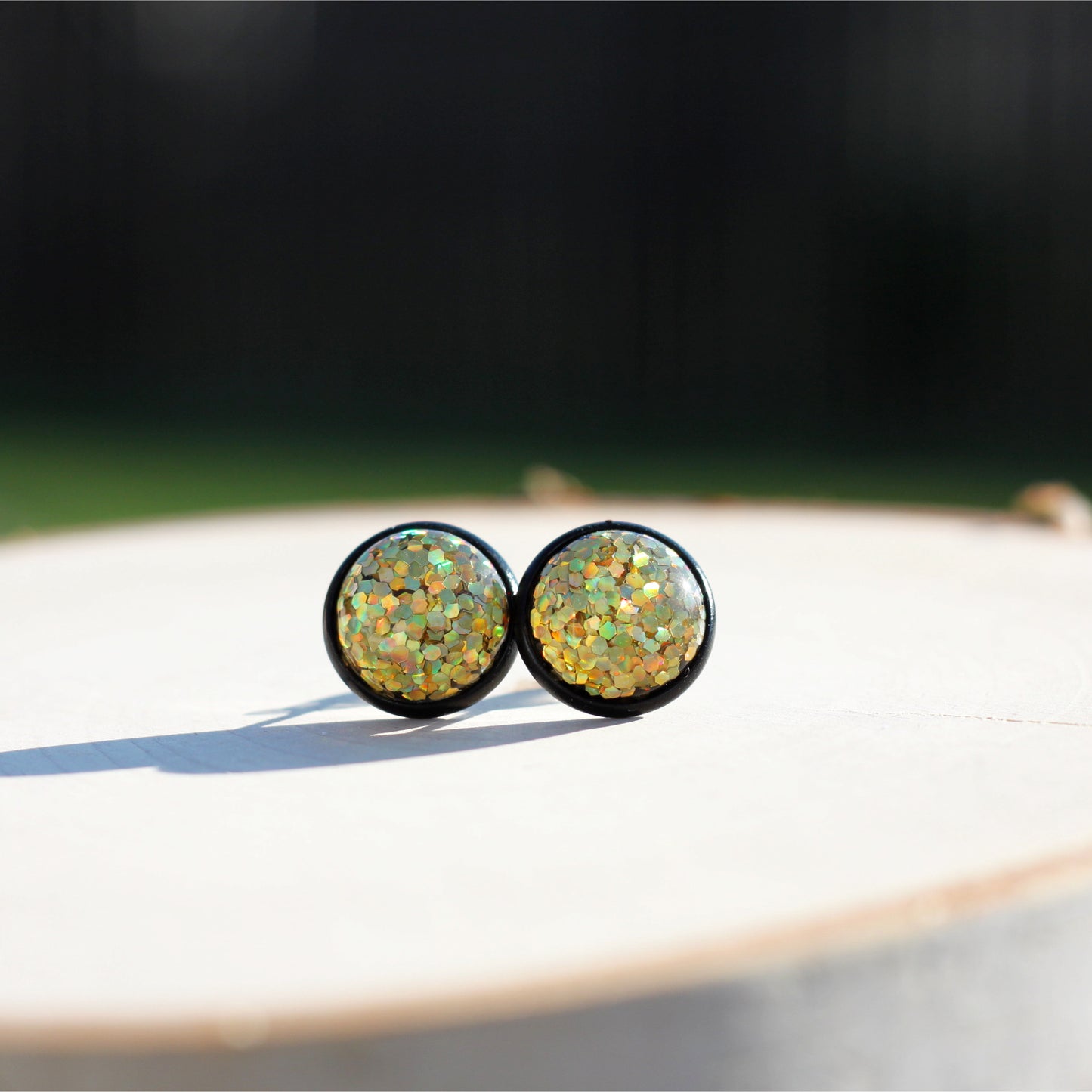 new years gold stud earrings