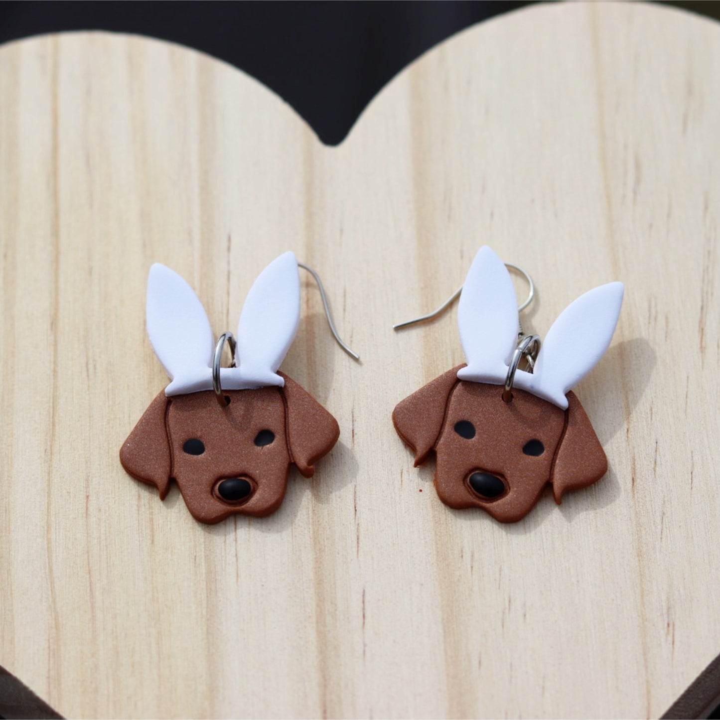 easter bunny vizsla dog earrings lake lark