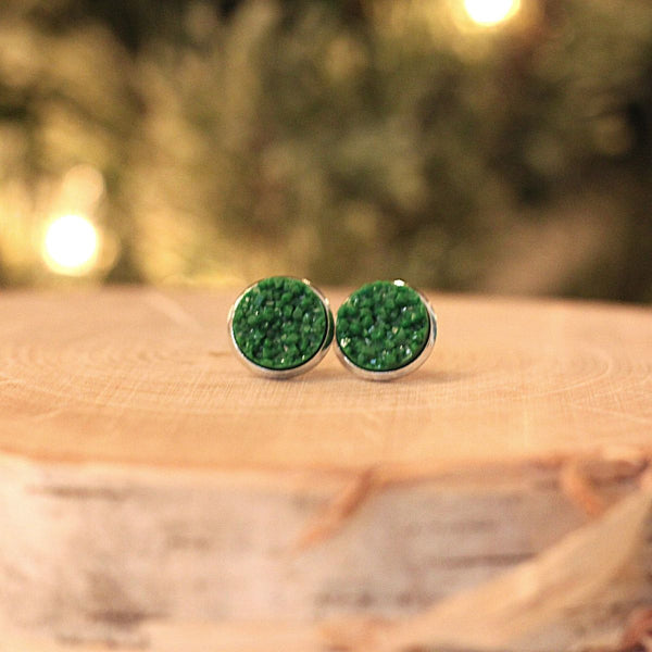 green gemstone earrings