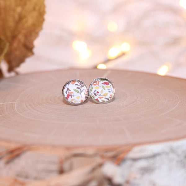 autumn leaf stud earrings