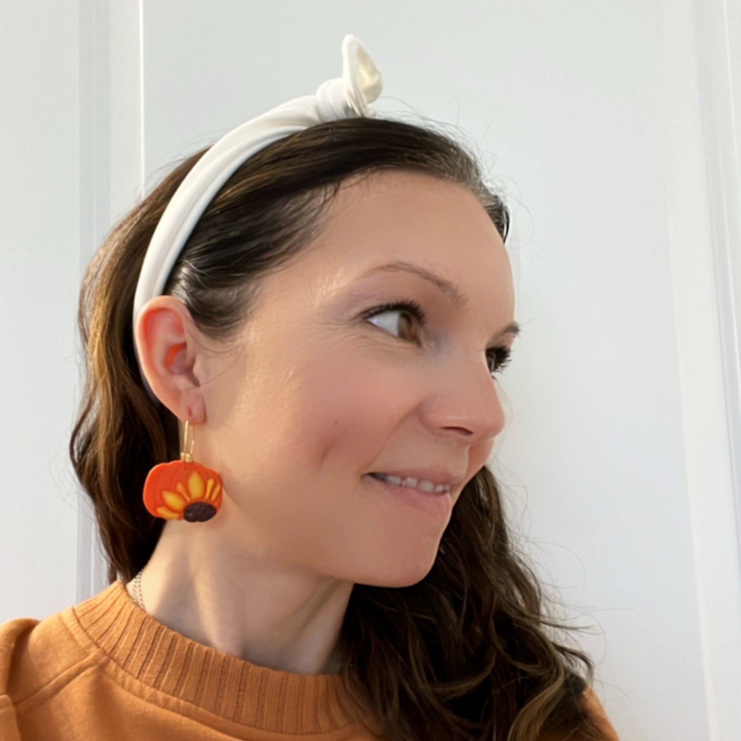 fall pumpkin sunflower earrings lake lark