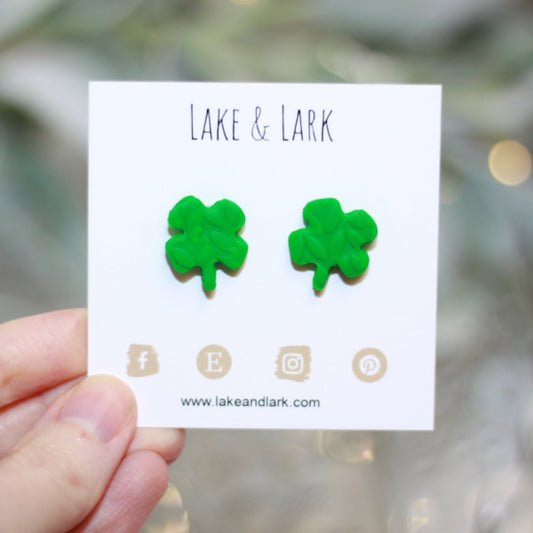 4 leaf clover st patricks day earrings