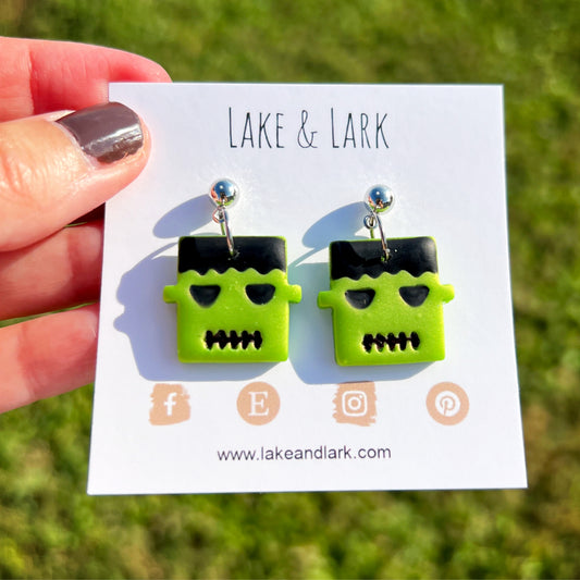 frankenstein monster halloween earrings