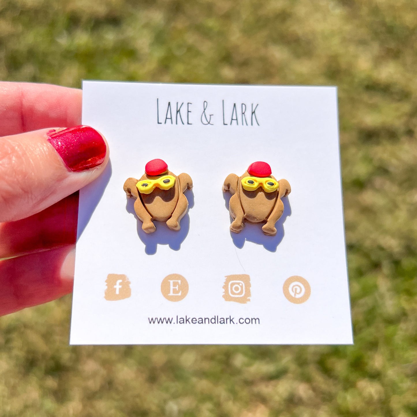 Friends Thanksgiving Turkey Stud Earrings – Handmade Polymer Clay Jewelry