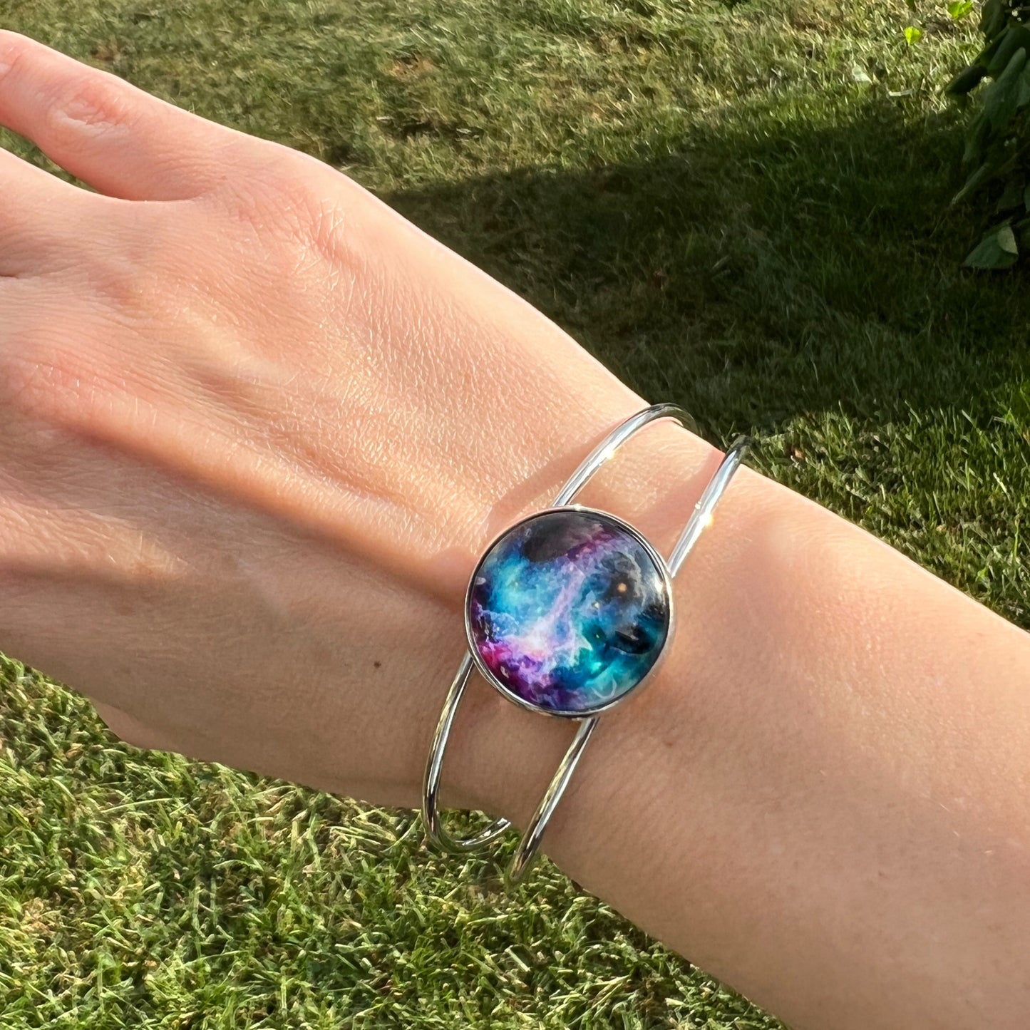 space galaxy cuff bracelet