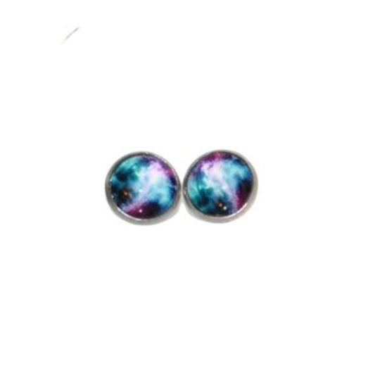 galaxy night sky stud earrings