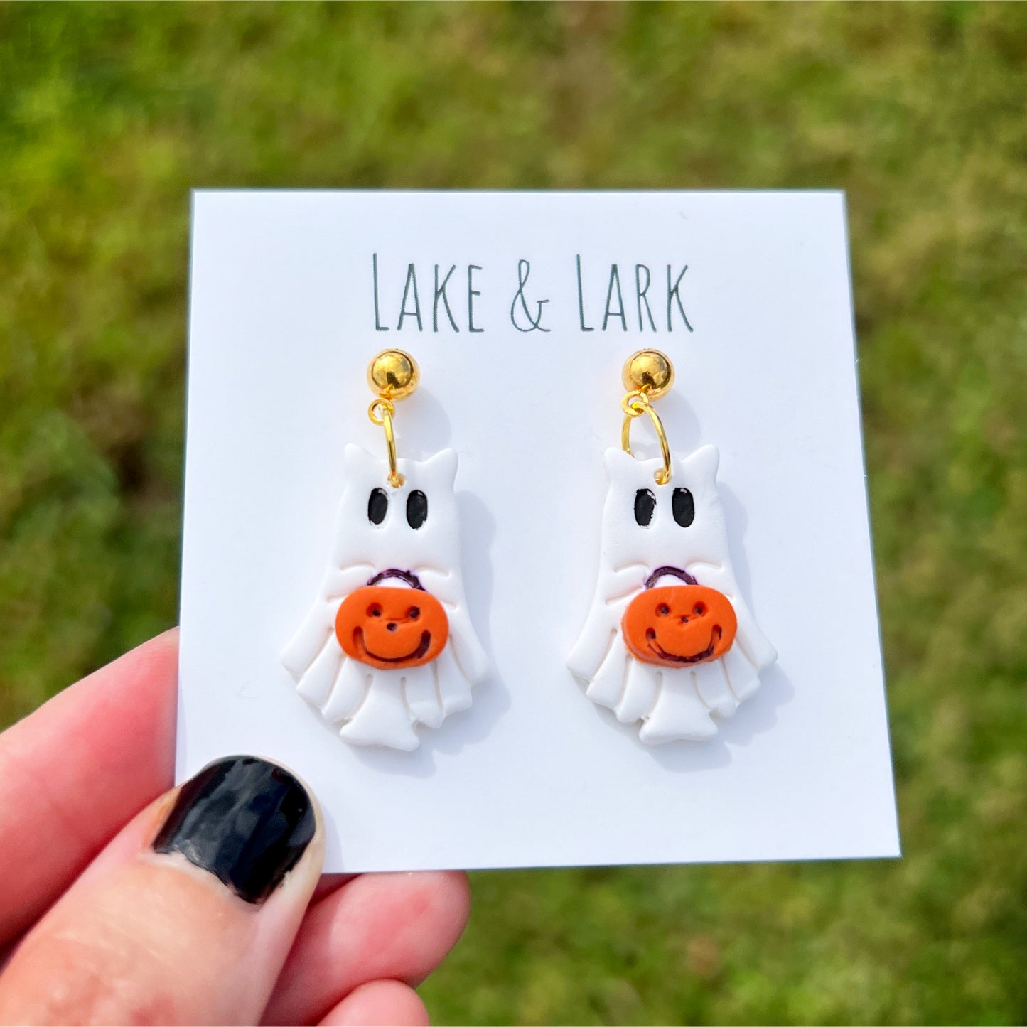 ghost cat halloween costume earrings