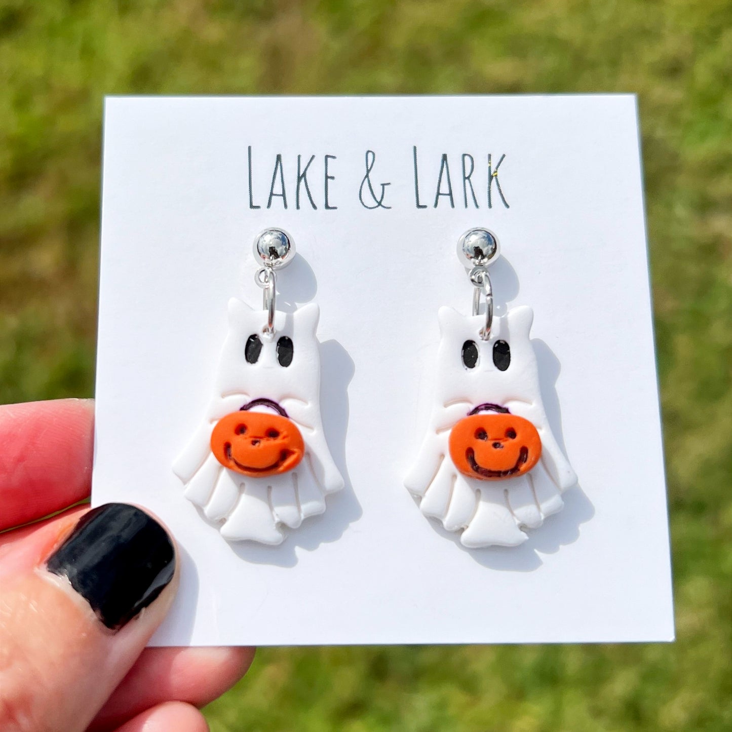 ghost cat halloween costume earrings