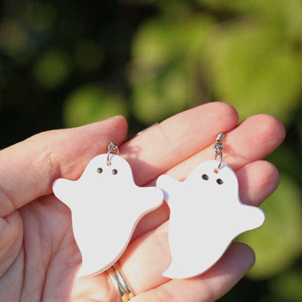 clay halloween ghost earrings