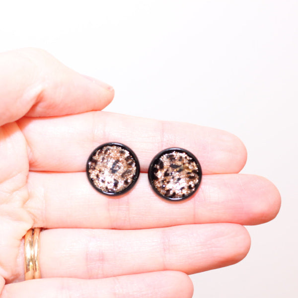 leopard print stud earrings