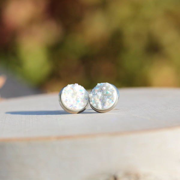 glitter snow stud earrings lake lark (2)