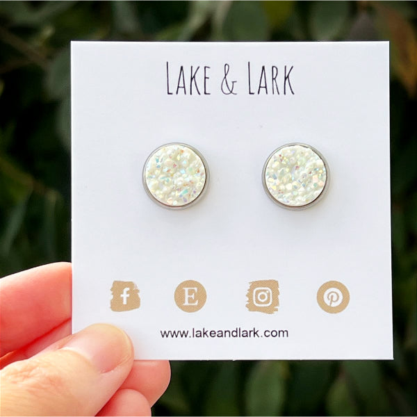 glitter snow stud earrings lake lark (3)