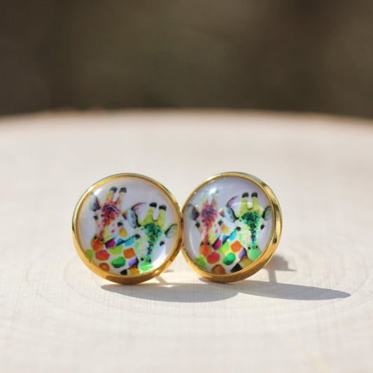 giraffe friends stud earrings