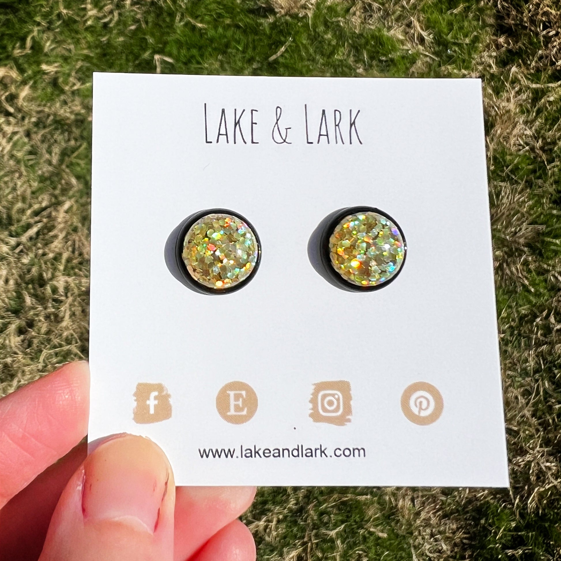 gold glitter stud earrings lake lark (2)