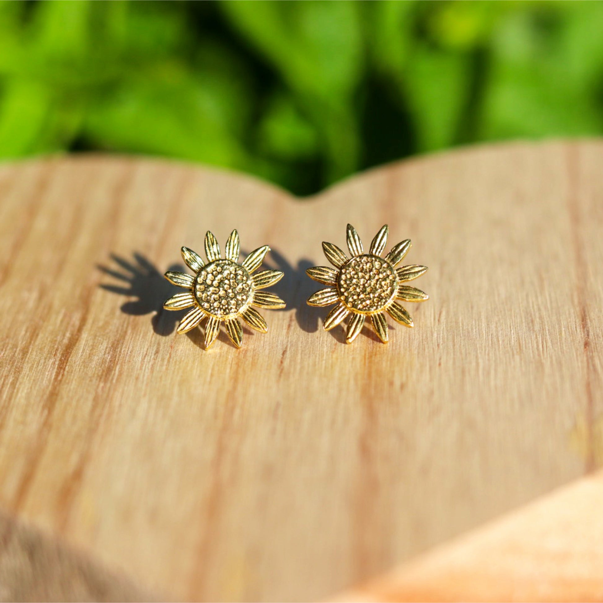 gold sunflower stud earrings lake lark (1)