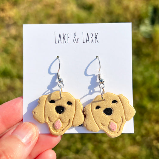 golden retriever dog mom earrings gift